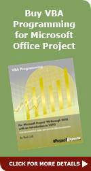 VBA Progamming for Microsoft Project
